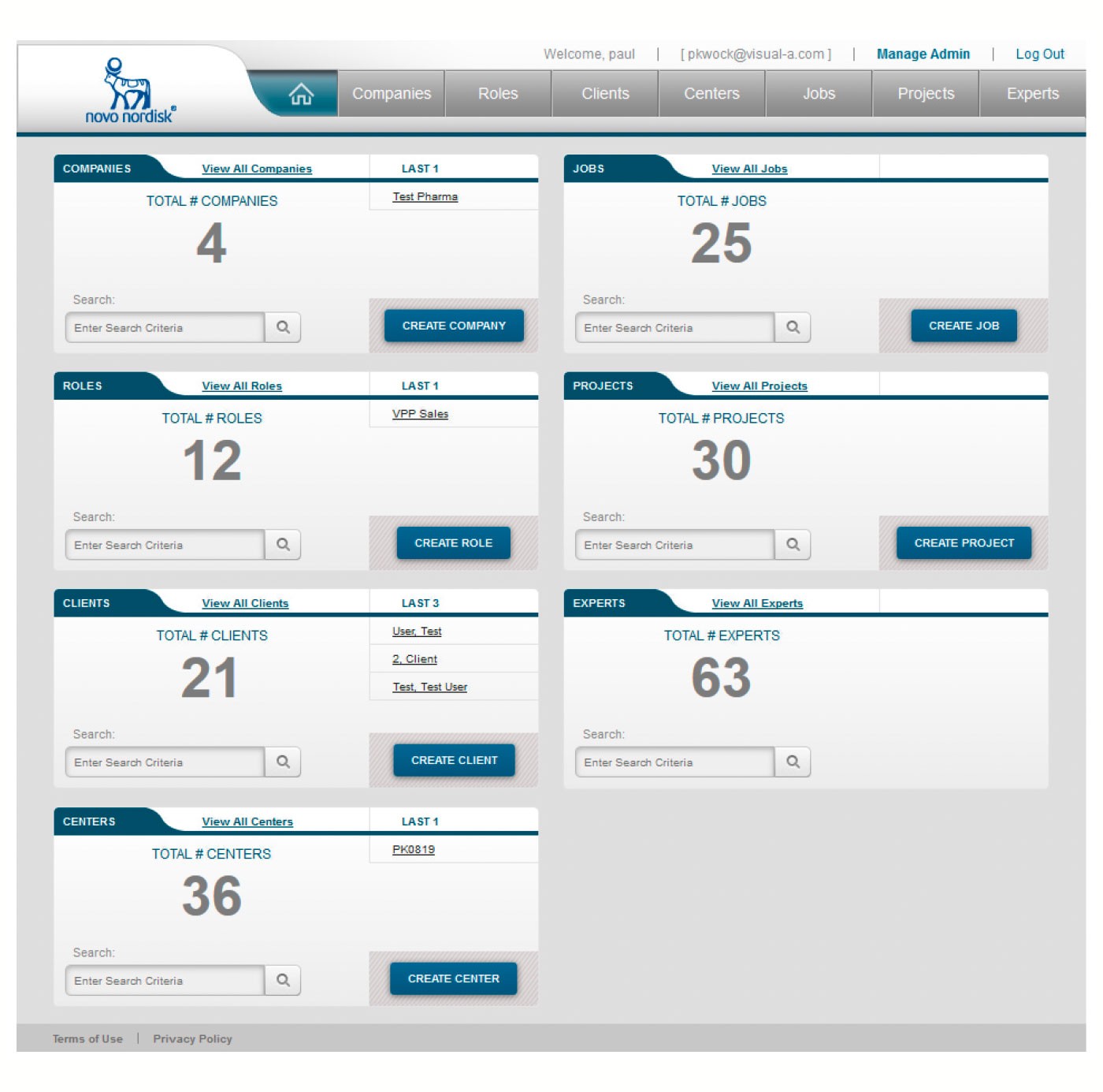 Acuity organization management